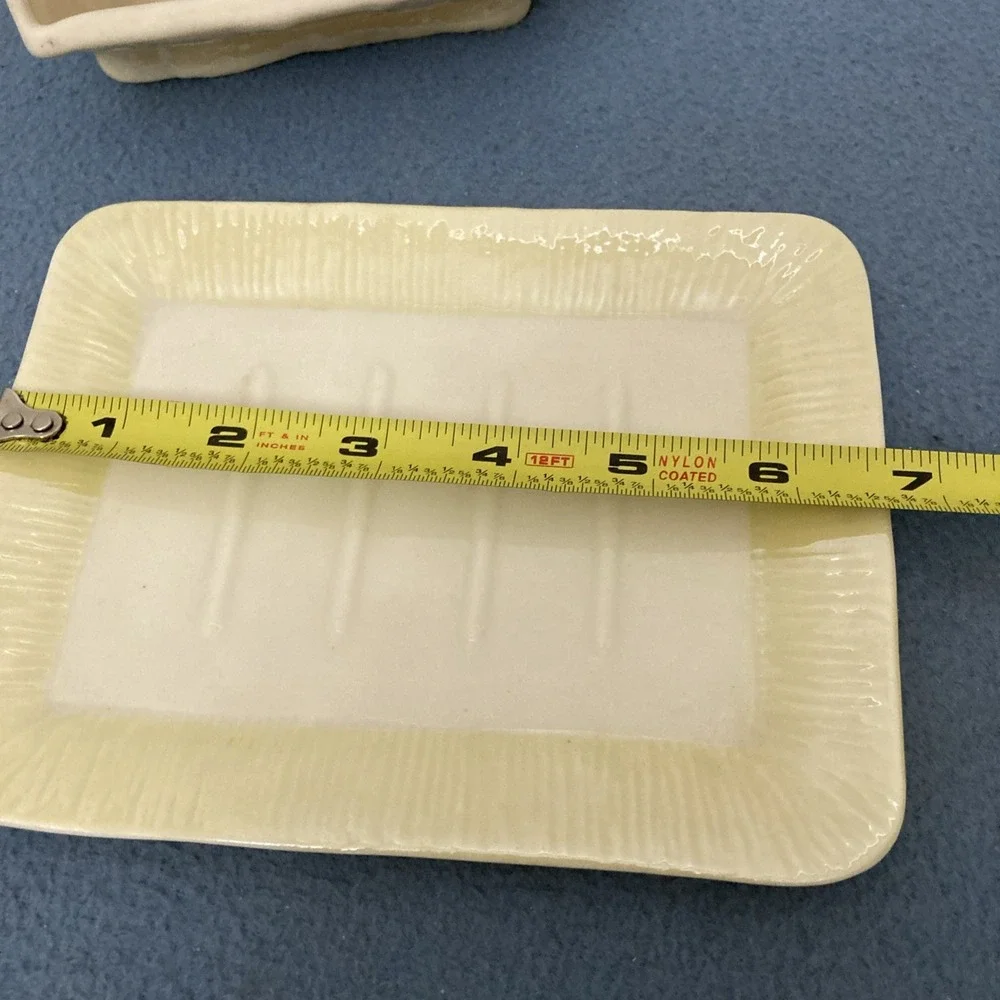Belleek Irish Fine Parian Porcelain Yellow Cottage House Butter/Cheese Dish